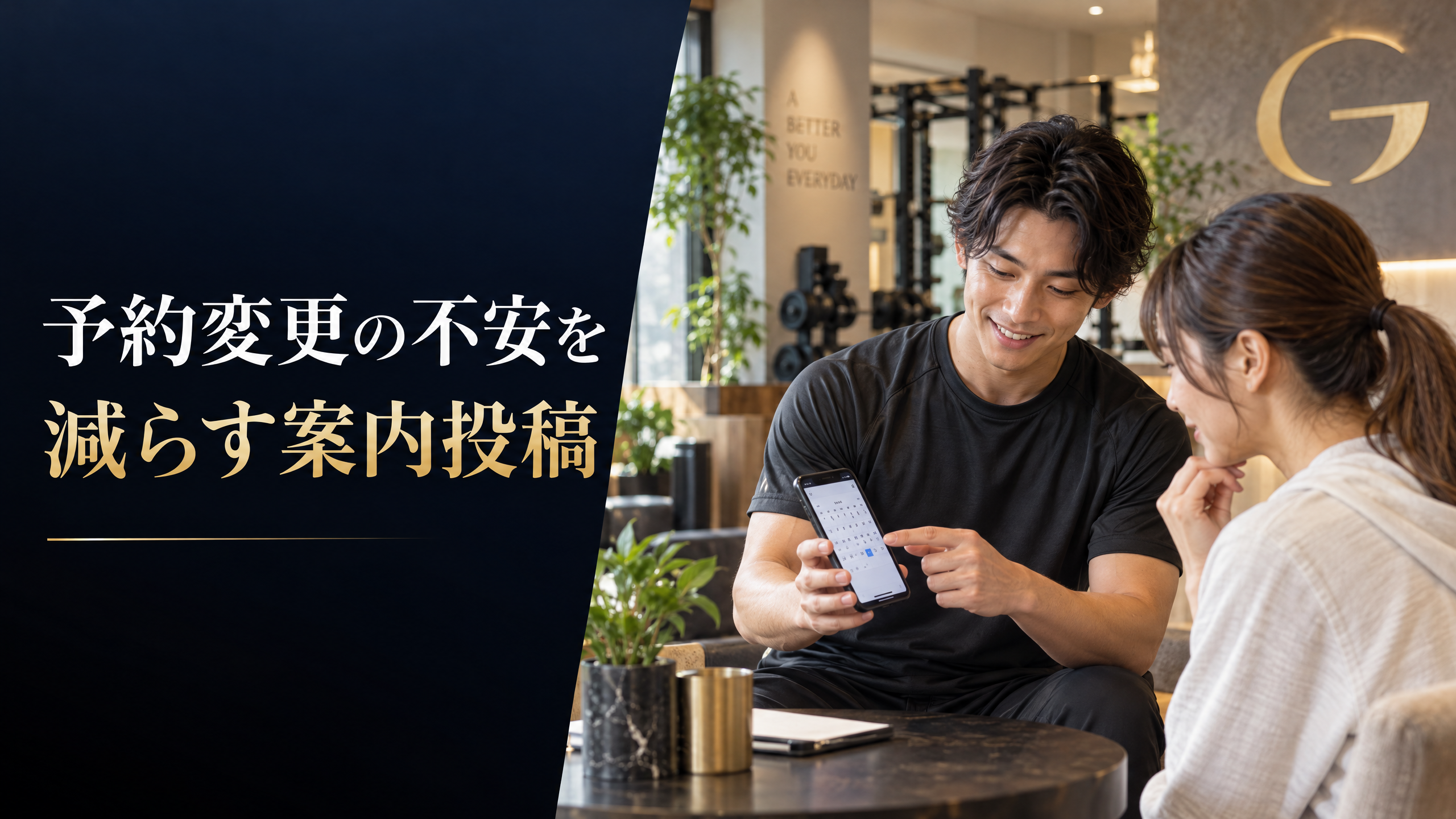 パーソナルジムのSNSで予約変更の案内を分かりやすく整える記事のアイキャッチ